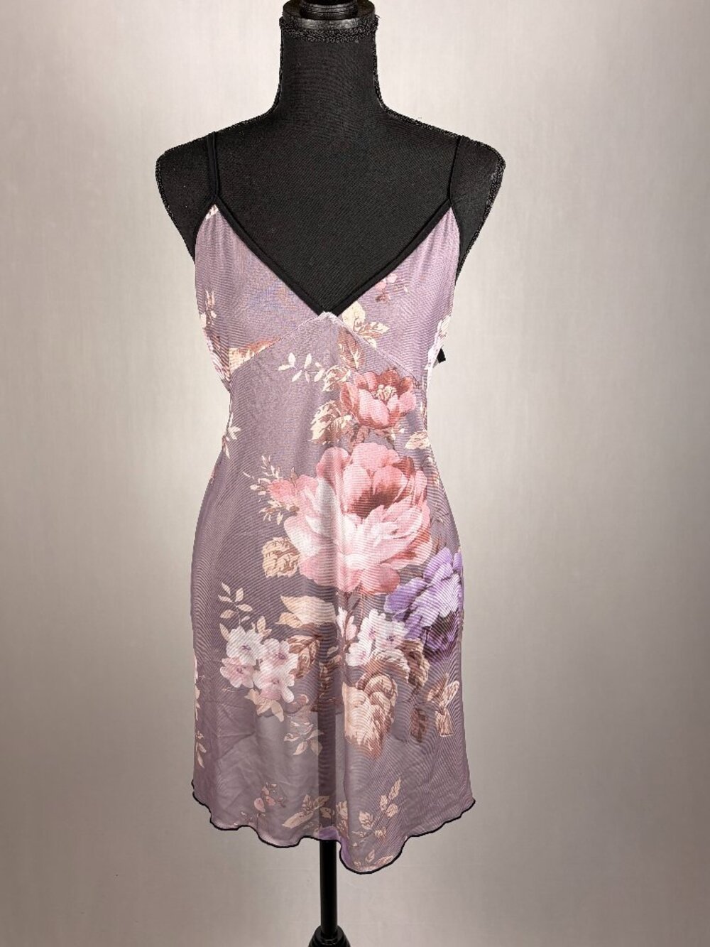 Y2K Sheer Floral Slip Dress • Mauve Mesh • 90s Vibe • Size XL